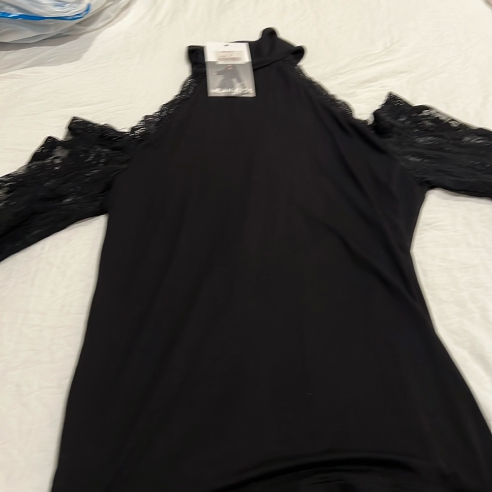 Black cowl neck top